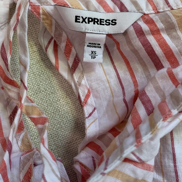 Express Off the Shoulder White Top with Stripes (XS) - Picture 4 of 4